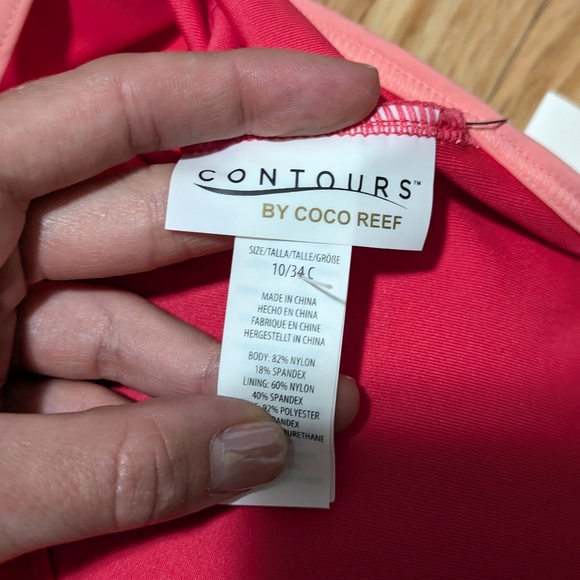 Contours Coco Reef Pink One Piece Paradise Mix Peek a boo Skirt 10 / 34C - Picture 7 of 11